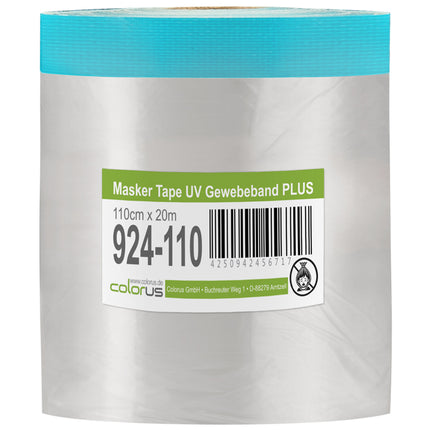 Colorus Abdeckband PLUS UV-Gewebe – Masker-Tape mit Abdeckfolie, 5er-Pack