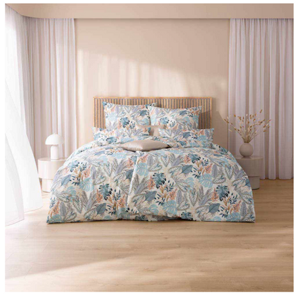 Estella Mako-Satin Bettwäsche | LIANE Azur 135x200cm