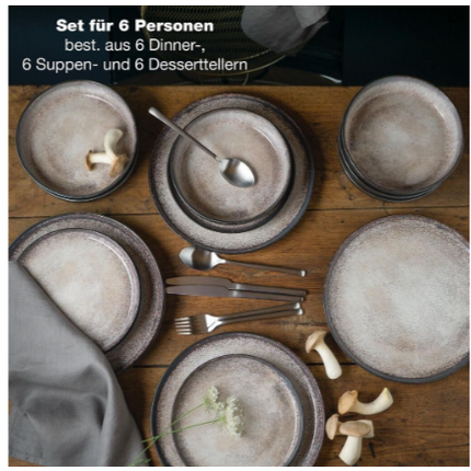 Moritz & Moritz Geschirrset 18-teilig für 6 Personen Beige | VIDA