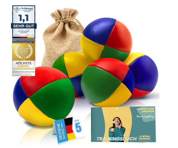 all Kids United® Jonglierbälle 5er Set | im Jutebeutel