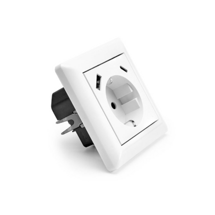 Schutzkontakt-Steckdose | 2 USB-Ports