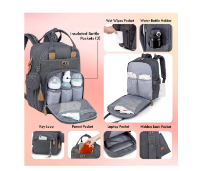 dikaslonwickeltasche-rucksack-unisex-dunkelgrau-babytasche 3