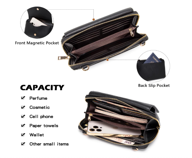 Handytasche Schwarze Umhängetaschen Für Damen Divina Damen